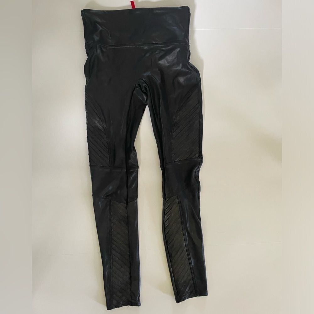 SPANX Faux Leather Black Leggings Size Small